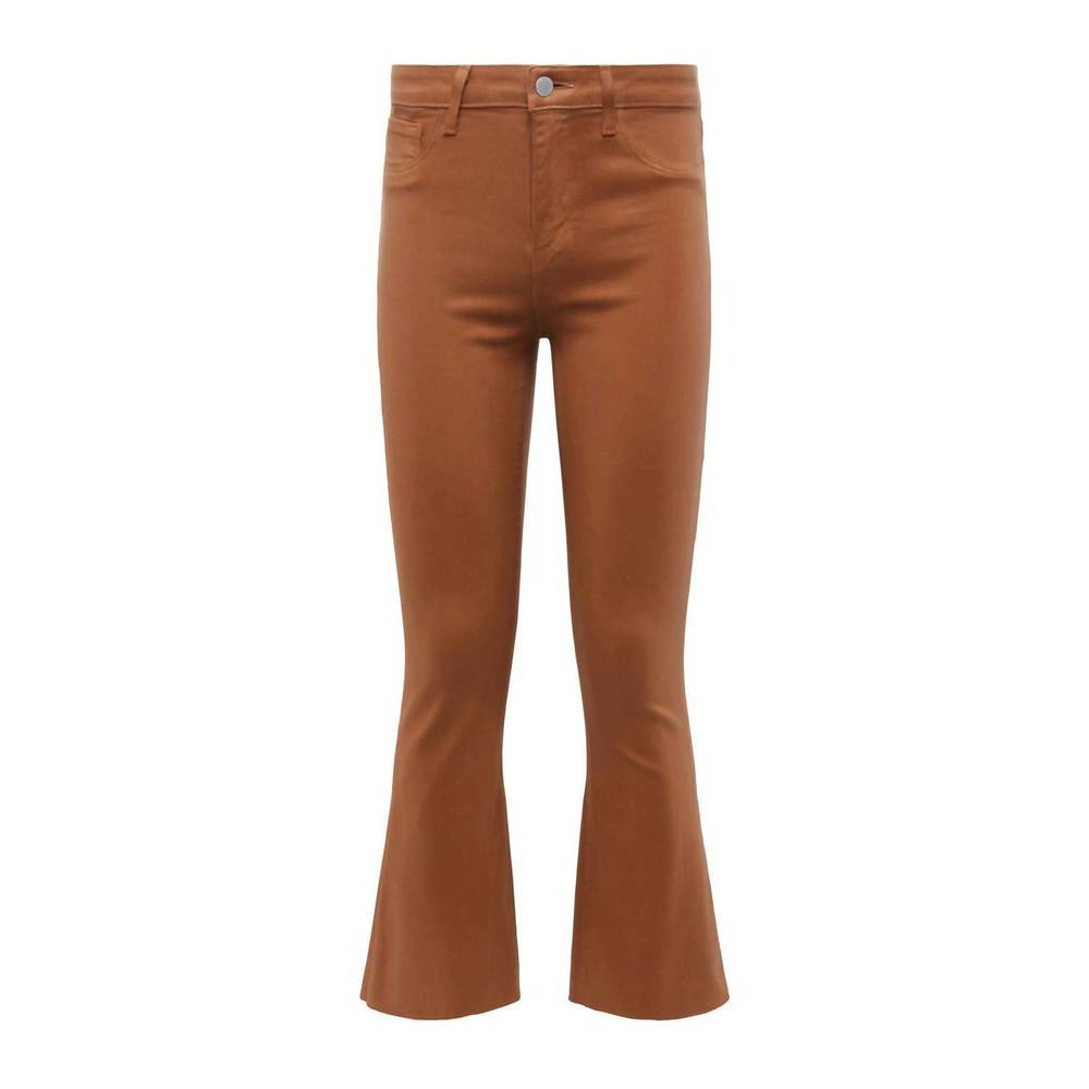 NEW L'AGENCE kendra coated cropped flare jean in java coated - Picture 5 of 5
